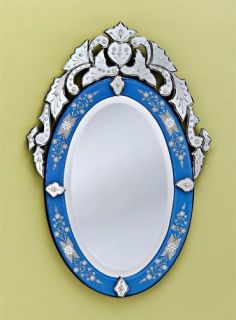 olympia blue beveled polished venetian glass mirror 