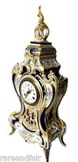 Dresden vintage porcelain clock   cobalt blue with heavy gold 