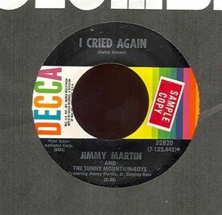 JIMMY MARTIN I Cried Again / Chattanooga Dog 45 D 32820 VG (45s 4668)