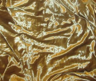 Shiny Long Pile Silk Velvet Fabric   GOLD fat 1/4 18x22