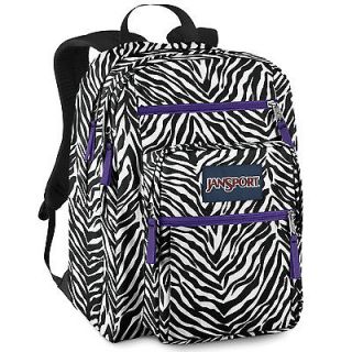 JanSport Big Student Backpack White / Black Cosmo Zebra Daypack School 
