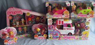 NEW TOMY Pinypon Dolls Various Playsets Caravan/10 Figure set/Pink 