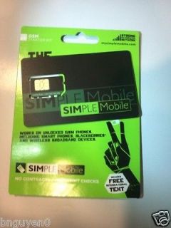 Simple Mobile Sim Card GSM Prepaid TMOBILE NETWORK