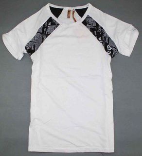 0805 NWT John Galliano newspaper Mens simple T shirt Sz M XL white