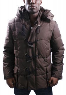 Sean John Mens Snorkel Toggle Jacket Trench Coat Nylon Faux Fur