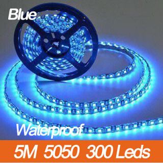   Blue 5M SMD 5050 300 Leds Car Strip String Light Waterproof IP65 12V