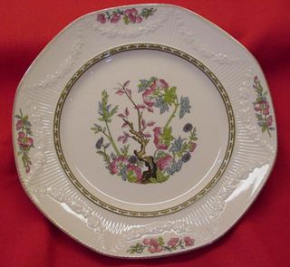 MEAKIN ENGLAND EMB FLOWER SWAG INDIAN TREE PATTERN CHINA PLATE 