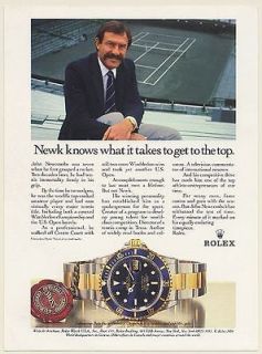 1986 Tennis John Newcombe Rolex Submariner Date Oyster Perpetual Watch 