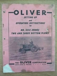 Oliver 3241 Series Two & Three Bottom Plows Operators Manual
