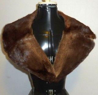 t51) Vintage Genuine Beaver fur Mans Mens Collar Double breasted