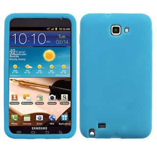 BABY BLUE SOLID SKIN SILICON CASE Cover SAMSUNG GALAXY NOTE I717 I9220 
