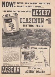 Vintage 1961 AGSERV SHEEP JETTING EQUIPMENT Advertisement