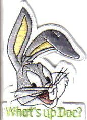 looney tunes bugs bunny head what s up doc patch