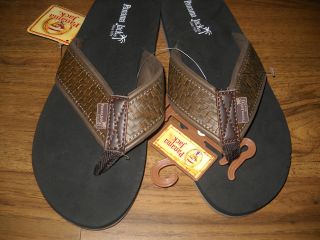 New Men Medium M 8 9 Panama Jack Casual Leather Sandal Flip Flop Brown 