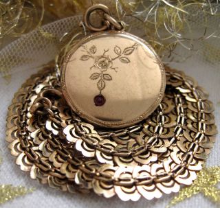   Art Nouveau Rolled Gold Necklace w/Pendant, c1900 KOLLMAR & JOURDAN