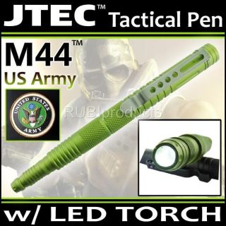 JTEC Aluminum US ARMY Tactical Pen w/ LED Military Soldier Self 
