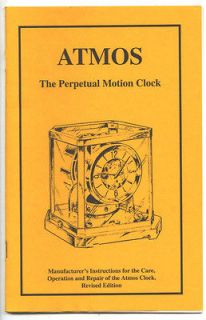 ATMOS Perpetual Motion Clock Repair Manual FREE SHIP