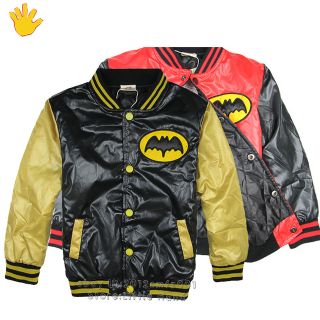 Kids Batman Winter Coats Boys Girls Zipper Wind Breaker Jacket Size 3 