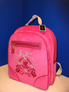 NWT $200+ Juicy Couture Velour Backpack School Laptop Diaper Bag Pink 