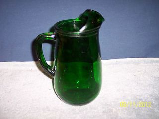 anchor hocking forest green juice pitcher  14