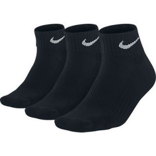 Nike Dri Fit Dry Fit Quarter Socks 3 Pair Black Sz 12 15 XL SX4217 001