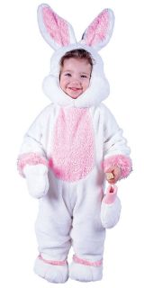NWT Childrens Easter Costume Bunny Jumpsuit w Ears & Tail Toddler