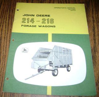 John Deere 214 & 216 Forage Wagon Operators Manual jd