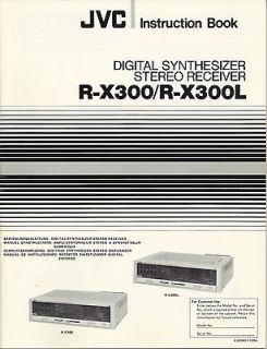 JVC R X300 R X300L Digital Synthesizer Stereo Receiver Instruction 