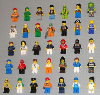 Lego MINIFIGURES Lot 35 People Police Girls Pirate Space City Toys 
