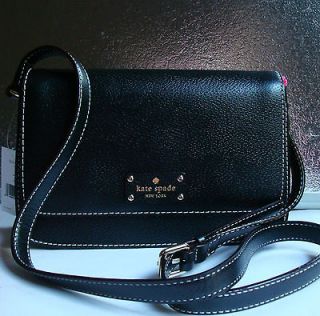 NWT Kate Spade Wellesley Fynn Large Crossbody Leather Purse Bag Black