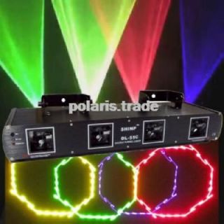 4Lens 4colour RGPY DMX DJ Disco Light Xmas Party Stage Laser Lighting