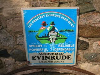 EVINRUDE SALES AND SERVICE METAL SIGN