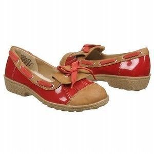 JellyPop PONIE RED Patent Boat / Duck Shoes Flats Womens size 6.5 New