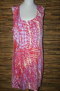NWT Jennifer Lopez Red/Purple/Whi​te Print Dress XL