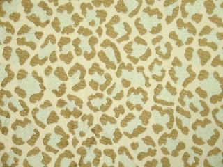 Spa blue Leopard Animal Print Woven Upholstery Drapery Fabric