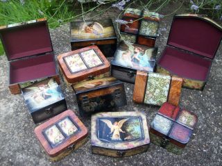 BEAUTIFUL WOOD KEEPSAKE BOX/CHESTS   ANGEL or FLORAL DESIGNS   LOVELY 