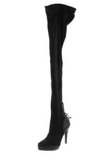 Famous Catalog C. Stuart NEW Black Stretch High Heel Thigh High Boots 