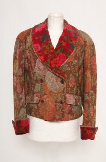 kenzo floral tapestry blazer velvet collar vtg vintage