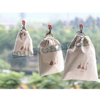 Drawstring Wash Bag Storage Laundry Pouch Travel Clothing Linen Cotton 