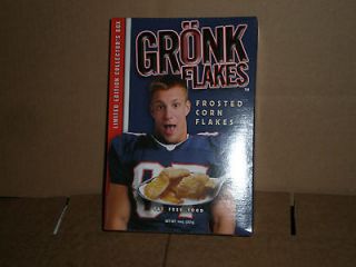 Gronk Flakes cereal Rob Gronkowski frosted corn box still sealed 