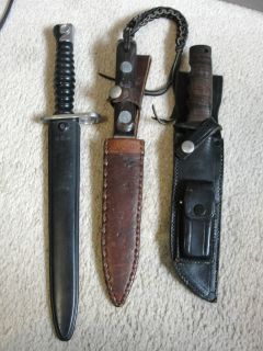   Lot ~~ THREE Fixed Blade Vintage Knives JOHN EK ~ MRL ~ FROST ? FW