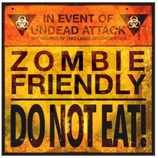 Zombie Friendly Funny T shirt Halloween Costume Apocalypse Scary Cheap