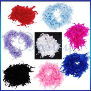 2m Black Feather Boa Fluffy Decoration Halloween Costume Party Favor 