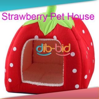   Lovely Soft Super Cool Sponge Strawberry Pet Cat Dog House Bed Size