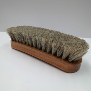   Shoe Shine Buffing Brush 100% Horsehair Horse Hair Wood Handle Boot