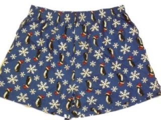   Snowflake & Penguin Christmas Boxers Boxer Shorts Holiday Underwear