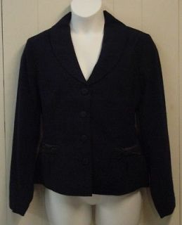 Linea by Louis DellOlio Crepe Jacket with Satin Trim Size 3X Ink