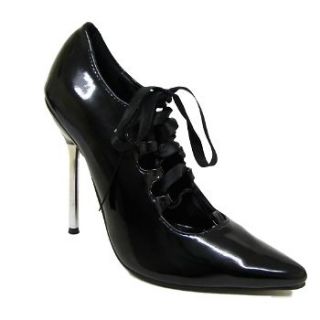 new black patent pointy lace up ribbon shoes size 3