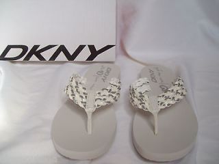 New DKNY Lilliana Braided Cord Womens Sandals Shoes Flip Flops 8 M