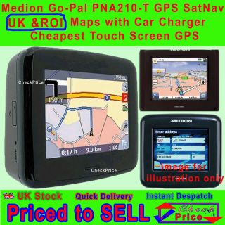 Medion Go Pal PNA 210T GPS SatNav UK & ROI Maps 2GB SD Card BARGAIN 